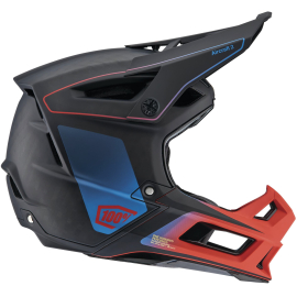 100% Aircraft 2 Helmet Carbon Steel Blue / Neon Red S