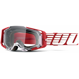 100% Armega Goggles Deep Red / Clear Lens