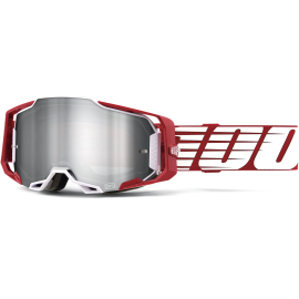100% Armega Goggles Deep Red / Flash Silver Lens