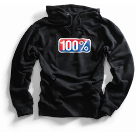 100% Classic Hooded Pullover Sweatshirt Black S