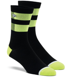 100% FLOW Performance Socks Black/ Fluo Yellow S/M