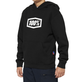 100% ICON Pullover Youth Hoodie Black S