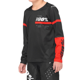 100% R-Core Youth Jersey Black / Red L