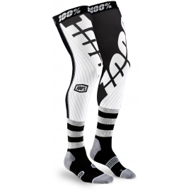 100% Rev Knee Brace Performance Moto Socks Black / White L/XL