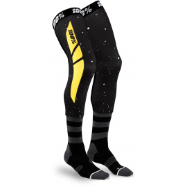 100% Rev Knee Brace Performance Moto Socks Black / Yellow L/XL