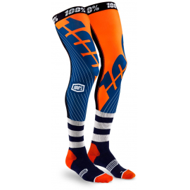 100% Rev Knee Brace Performance Moto Socks Navy / Orange S/M