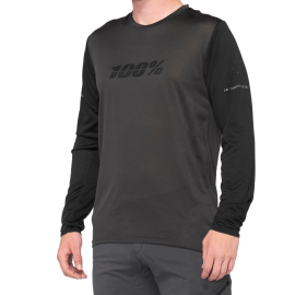 100% RIDECAMP Long Sleeve Jersey Black/Charcoal - MD