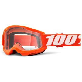 100% Strata 2 Goggle Orange / Clear Lens