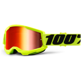 100% Strata 2 Goggle Yellow / Red Mirror Lens