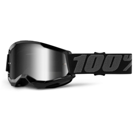 100% Strata 2 Youth Goggle Black / Silver Mirror Lens