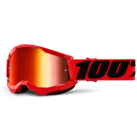 100% Strata 2 Youth Goggle Red / Red Mirror Lens