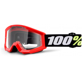 100% Strata Mini Goggles Red / Clear Lens