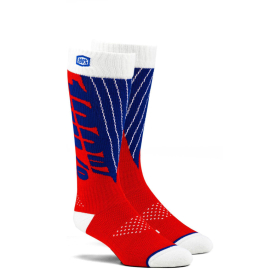 100% Torque Comfort Moto Socks Red / Blue S/M