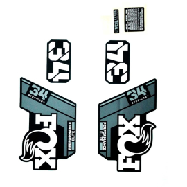 Fox Fork 34 SC Decal Kit: F-S Grey Logo Matte Black 2022