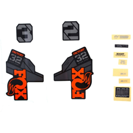 FOX Fork 32 Decal Kit: SC F-S  Black Logo Shiny Orange 2021