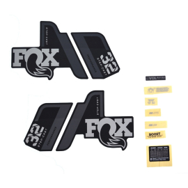 FOX Fork 32 Decal Kit: SC P-S Grey Logo Matte Black 2021
