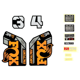 FOX Fork 34 Decal Kit: E-Bike + F-S Orange Logo Shiny Black 2021