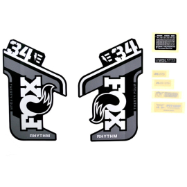 FOX Fork 34 Decal Kit: E-Bike + Rhythm Grey Logo Matte Black 2021