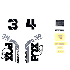 FOX Fork 34 Decal Kit: SC F-S Black Logo Shiny Orange 2021