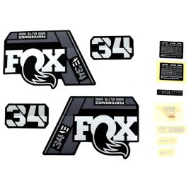 Fox Decal Kit: 2021 34 SC P-SE Gray Logo Matte Black Fork