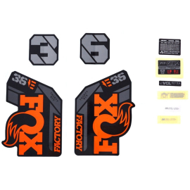 FOX Fork 36 Decal Kit: F-S E-Bike+ Orange Logo Shiny Black 2021