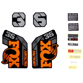 FOX Fork 36 Decal Kit: F-S Orange Logo Shiny Black 2021