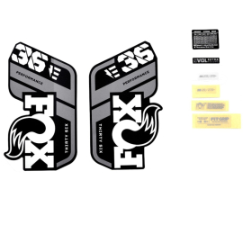 FOX Fork 36 Decal Kit: P-S E-Bike+ Grey Logo Matte Black 2021