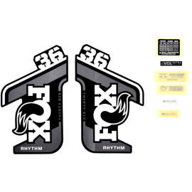 FOX Fork 36 Rhythm Decal Kit: Grey Logo Matte Black 2021