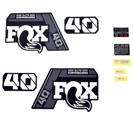 FOX Fork 40 Decal Kit: F-SE Grey Logo Matte Black 2021