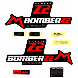 Marz Decal Kit: Marzocchi 2020 Z2 Red Logo Matte Black Background