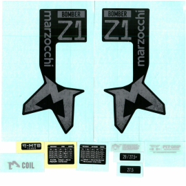 Marzocchi Fork Bomber Z1 Air & Coil/Bomber E-Tuned Decal Kit: Neutral Gloss 2024