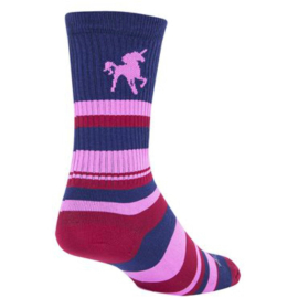 Sock Guy CREW 6 Inch SOCKS Pink Unicorn Large/XL