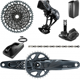 SRAM GX EAGLE AXS DUB GROUPSET 1052T  INCLUDES REAR DER  BATTERY TRIGGER SHIFTER WCLAMP CRANKSET DUB 12S 170 BOOST WDM 32T XSYNC2 CHAINRING GX EAGLE CHAIN CASSETTE XG1275 1052T CHARGERCORD CHAINGAP GAUGE  170MM  BOOST