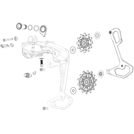REAR DERAILLEUR COVER KIT XXSL TTYPE EAGLE AXS UPPER  LOWER OUTER LINK WITH BUSHINGS INCLUDING BOLTS