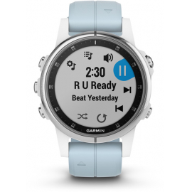 fenix 5S Plus GPS Watch - Glass - White with Sea Foam Band