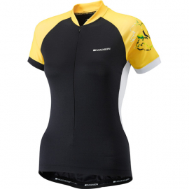 Keirin women's short sleeve jersey, black / vibrant yellow size 8