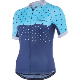 Sportive Apex women's short sleeve jersey, blue curaco / ink navy hex dots size