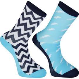 Sportive long sock twin pack, bolts blue curaco / white small 36-39