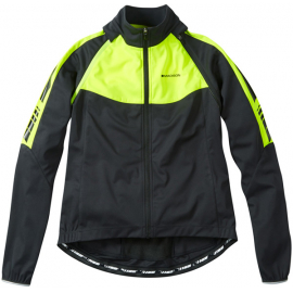 Sportive women's convertible softshell jacket  black / hi-viz yellow size 8