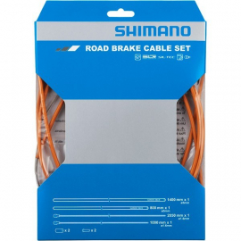 Road brake cable set with SIL-TEC coated inner wire, orange