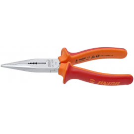 UNIOR LONG NOSE PLIERS WITH SIDE CUTTER AND PIPE GRIP STRAIGHT  170MM
